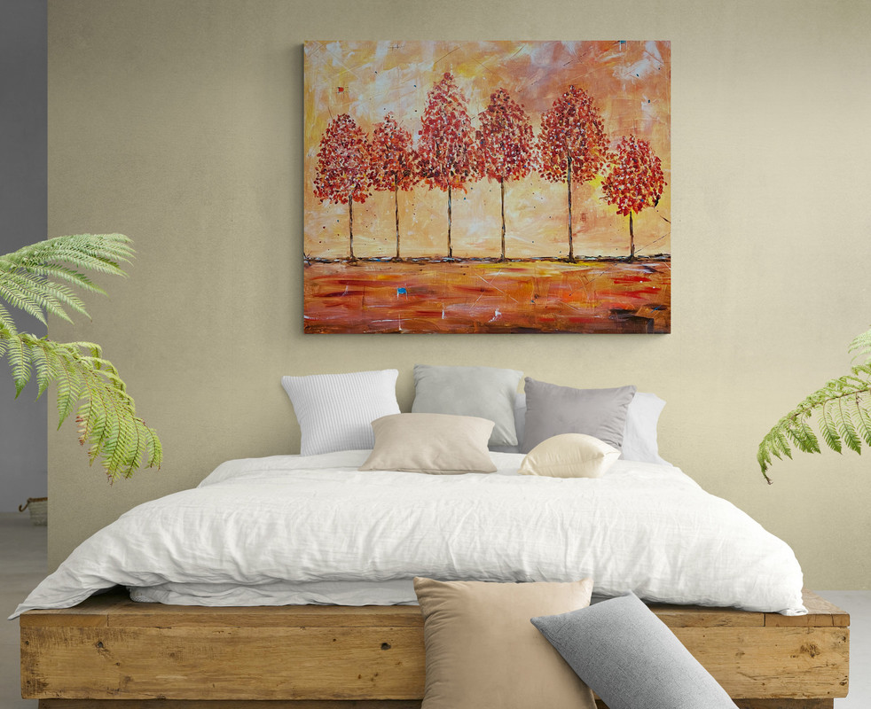 Abstract painting in the bedroom